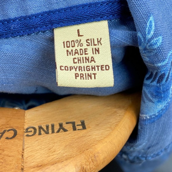 Tommy Bahama 100% Silk Hawaiian Shirt Men's Large Floral Blue - Picture 4 of 7